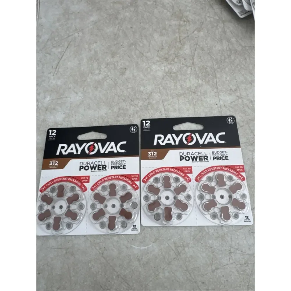 Rayovac Size 312 Hearing Aid Batteries (24 Pack), Size 312 Batteries Lot